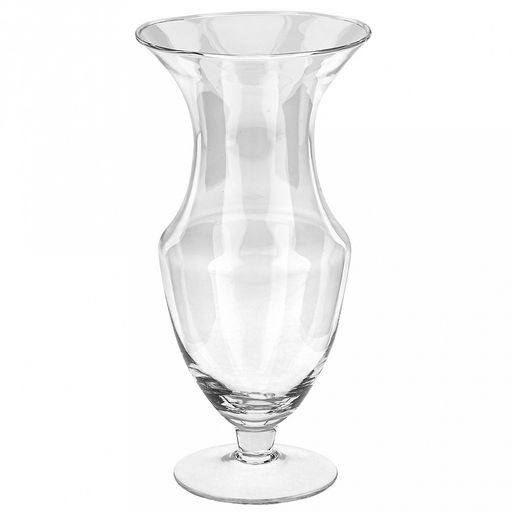 Ваза для цветов стеклянная "Атлантида" 1,4л, д13,8см, h30см, большая, на ножке (Россия)