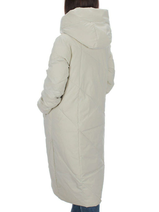 22339 BEIGE Пальто стеганое зимнее женское (200 гр. холлофайбера) - Фабричный китай фото 4
