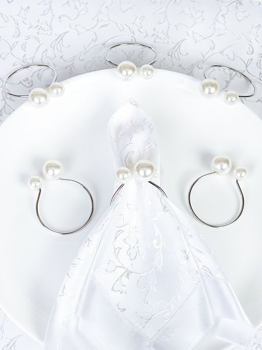 Кольца для салфеток 6 штук Бусины Серебро / JG03-3 /уп 200/ - Галеонтрейд фото 7