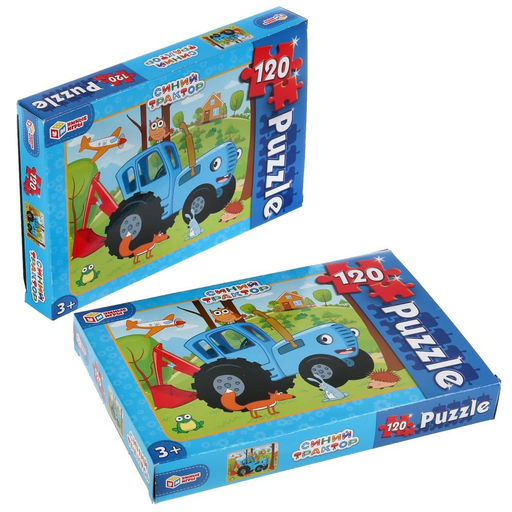 Puzzle 120 элементов "Синий трактор" (ш/к23550, 305125, "Умные игры")
