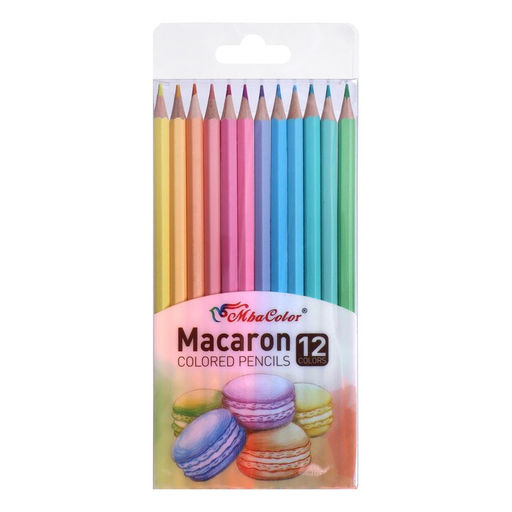 Карандаши цветные 12 цветов, пастельные, деревянные, шестигранные