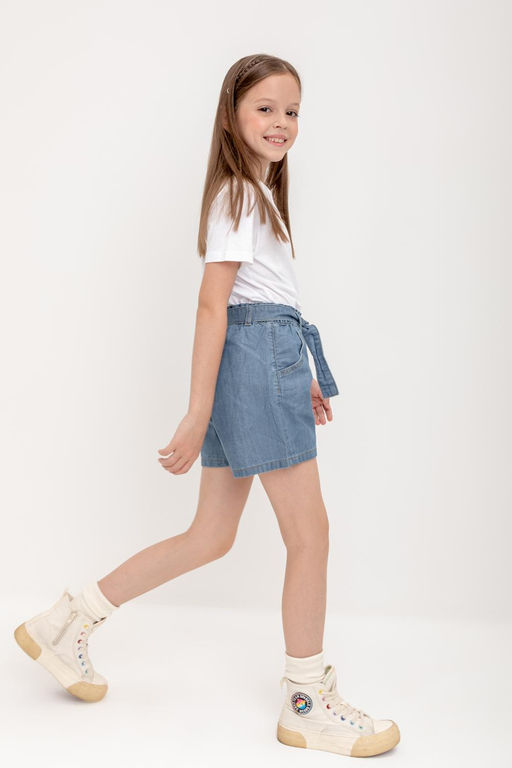 Шорты Crockid ТК 40041 для девочки джинсовые  фото 4