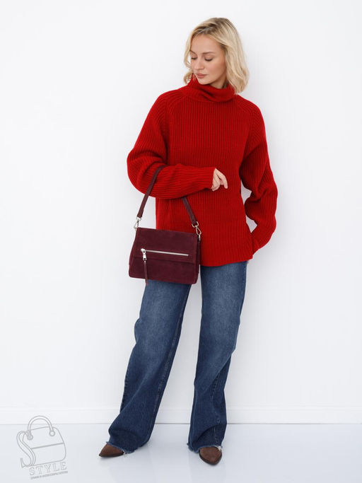 Сумка женская кожаная 8273-2PEF purple red Polina&Eiterou