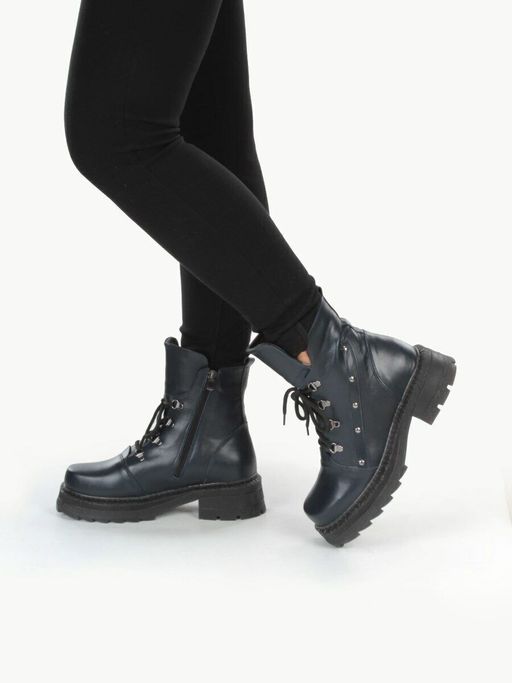 04-926-LACI DARK BLUE Ботинки зимние женские (натуральная кожа, натуральный мех) - Фабричный китай фото 5