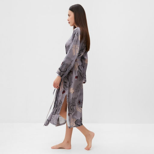 Халат домашний женский KAFTAN «Дракон», размер 44-46, серый
