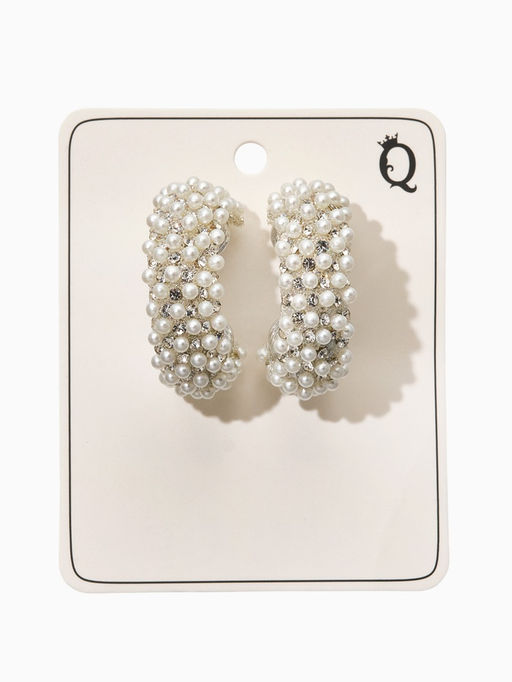 Серьги жемчуг "Россыпь", ссв, цвет белый в серебре