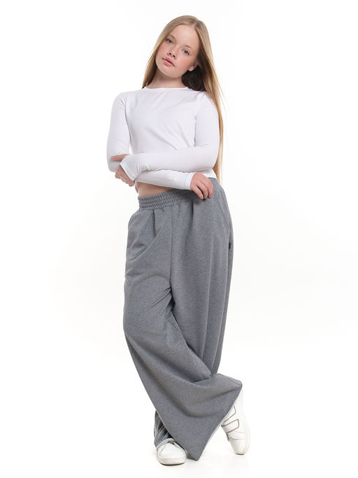 Лонгслив трикотажный спортивный с вырезом для пальца 22-7695 черный - Mini maxi фото 46