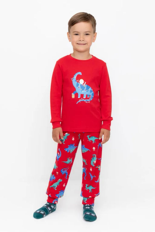 К 1541/насыщенно-красный,динозавры пижама д/дет яс - Crockid фото 6