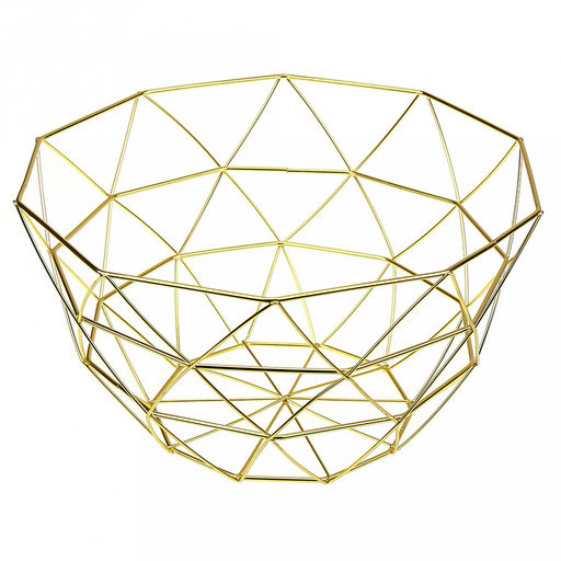 Корзина металлическая, окрашенная для фруктов "Сфера" д27см h14,3см, золотой (Китай)