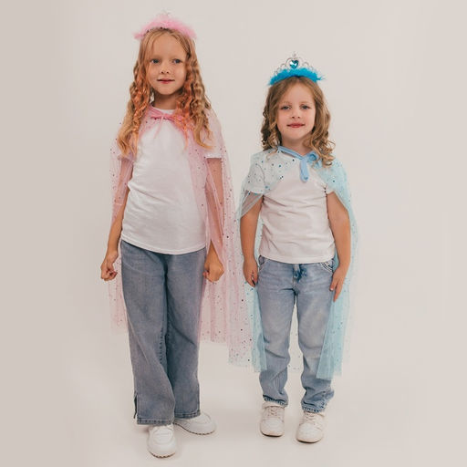 Карнавальный костюм «Зимняя принцесса», плащ 80 см, диадема, голубой