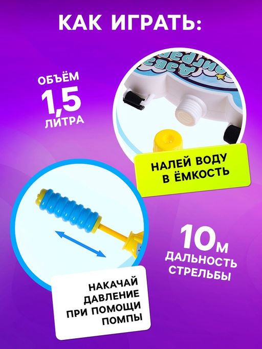 Водный пистолет Щенок, ранец-баллон - Woow toys фото 4