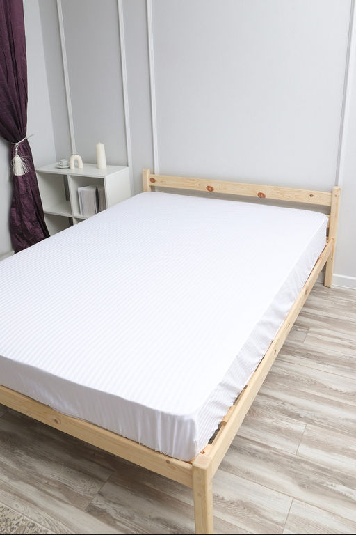 Простыня на резинке из страйп-сатина Комфорт