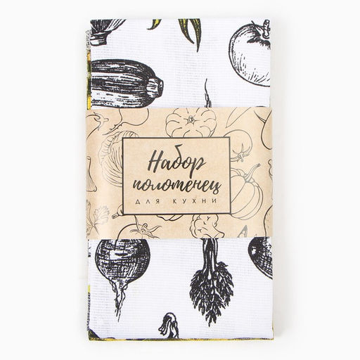 Набор полотенец кух. Доляна Овощи 35х60 см - 2шт, 100% хл фото 7