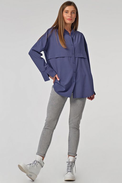 Рубашка плотная на пуговицах бежевая - Fly фото 8