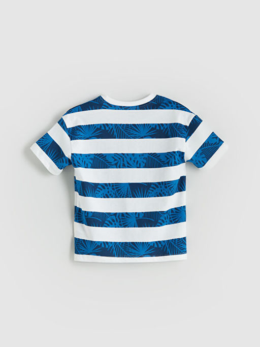 Bisiklet Yaka ?izgili Penye Erkek ?ocuk Ti??rt