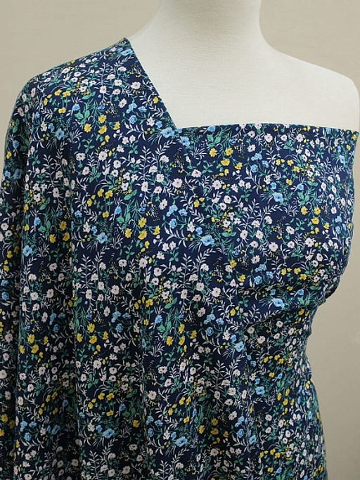 Штапель Полевой аромат цв.темно-синий, ш.1.45м, вискоза-100%, 90гр/м.кв - Купава фото 11