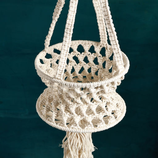 Подвес для кашпо - макраме «Лея», 20×20×13 см, текстиль, бежевый