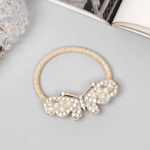 Цена за 6 шт. Резинка для волос «Робин», бабочка, 5 см