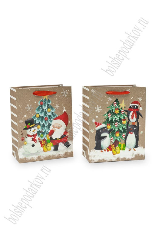 Пакет Новогодний 18*23*10 см (12 шт) SF-7567, микс №41 - Больше подарков фото 3
