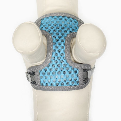 Комплект амуниции с мягкой дышащей шлейкой и круглым поводком 120 х 1 см, голубой - Пижон фото 8