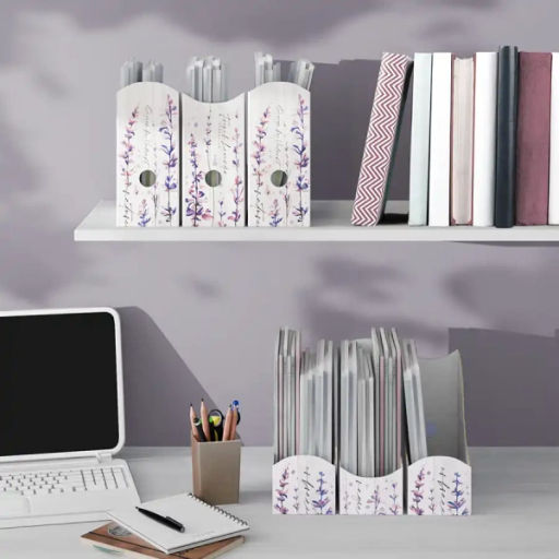 VAL HL-3VP-90 Лотки для бумаг верт., тетрадные, 21*18*9 см, набор 6 шт., HERBARIUM LAVENDER, шт