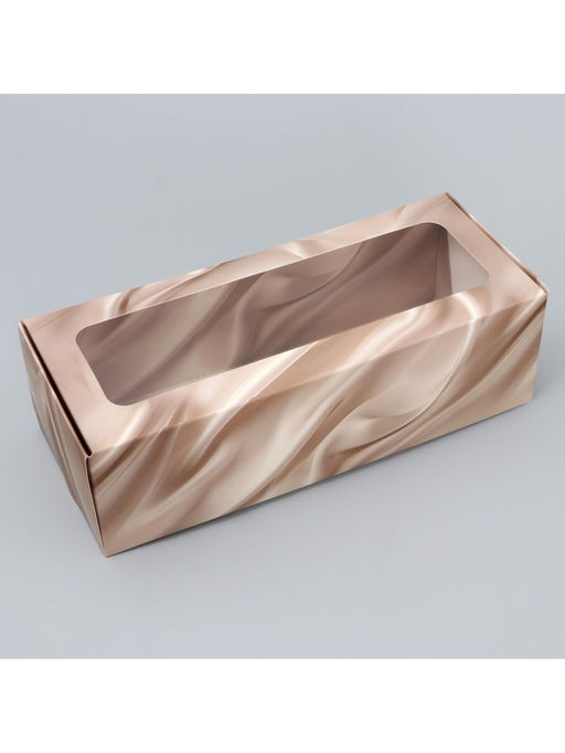 Цена за 5 шт. Кондитерская упаковка, коробка для кекса с окном, «Шёлк», 26 х 10 х 8 см