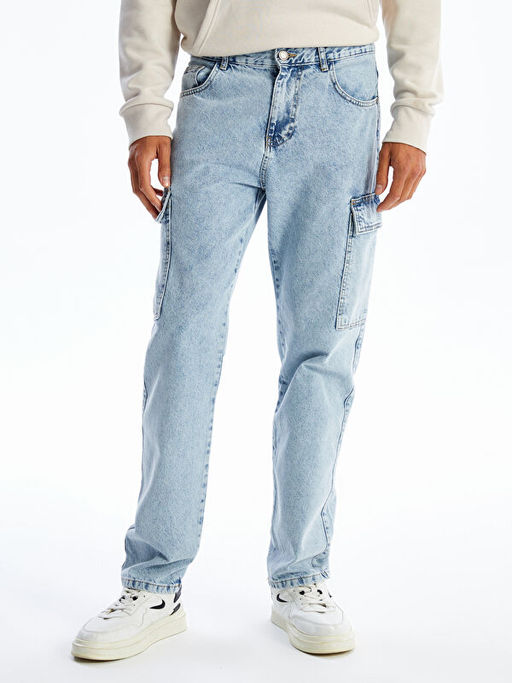 700 Straight Fit Erkek Kargo Jean Pantolon