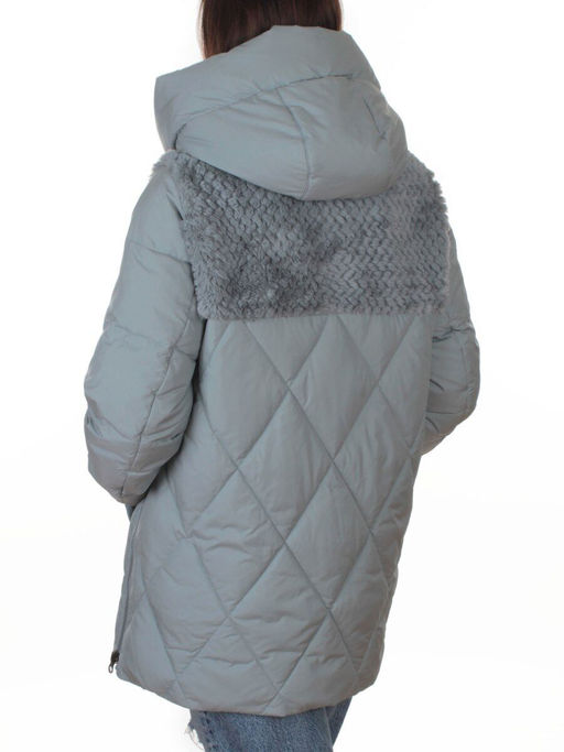 M-8800 GRAY/LT. BLUE Куртка зимняя стеганная женская (150 гр. холлофайбер)
