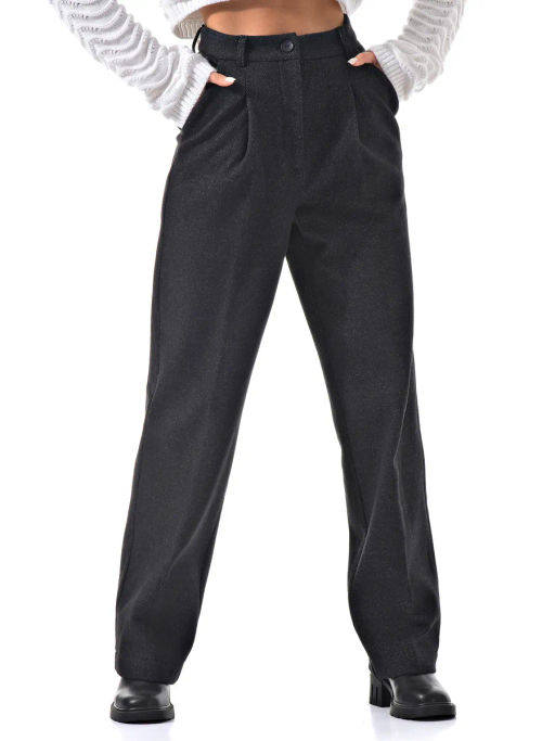 Теплые брюки из драпа c высокой посадкой - А+б коллекция фото 22