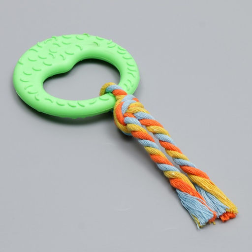 Игрушка жевательная с канатом Гиря, зелёная - Пижон фото 4