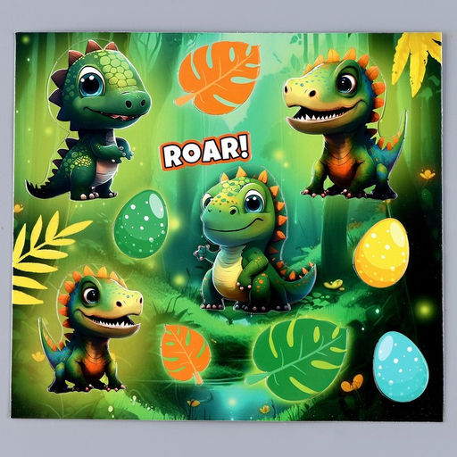 Цена за 3 шт. Топперы для торта «Дракончики», картон на подложке, с проволокой