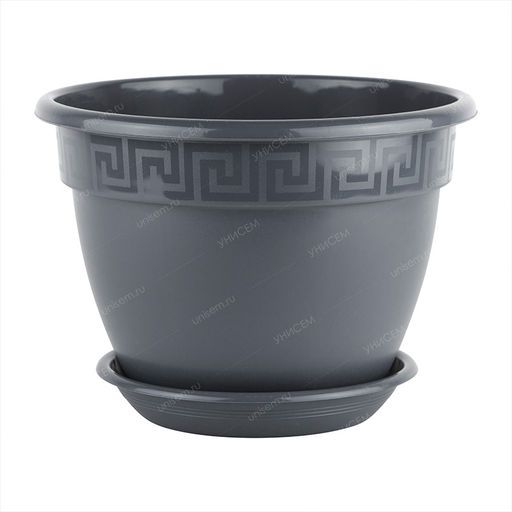 Горшок Антик 16,6л D36 антрацит с поддоном