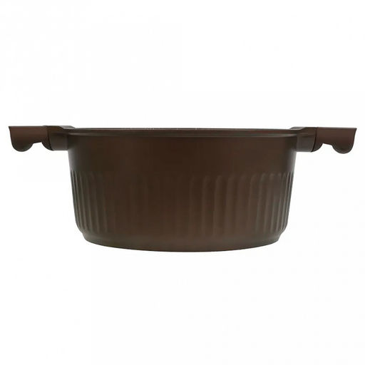 "Stella" Кастрюля с тефлоновым покрытием 3,2л, д23см, h11см, s0,32см, дно д19см, s0,4см, литая, стеклянная жаропрочная крышка, мокко (mokko) (Россия)