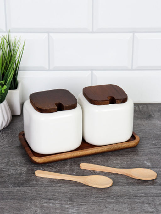 Набор для специй 2 предмета с ложкой 450 мл / CF445-2 /уп 36/ на подставке - Галеонтрейд фото 3