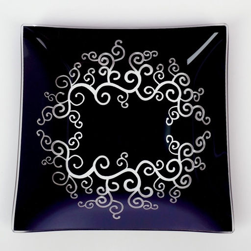 Сервиз столовый «Виктория», 7 предметов: 30×30 см - 1 шт., 20×20 см - 6 шт., стекло, синий