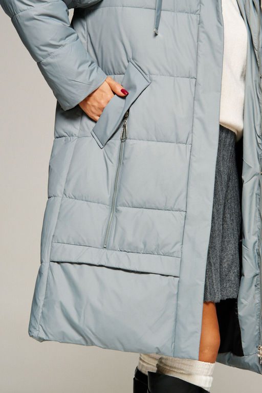 Пальто Beautiful Free 8022 серо-голубой