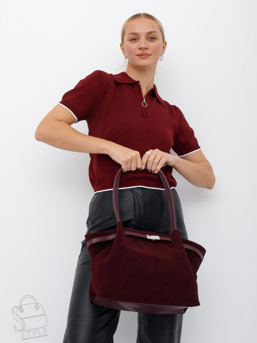 Сумка женская кожаная 990181NN wine red Natale Navetta