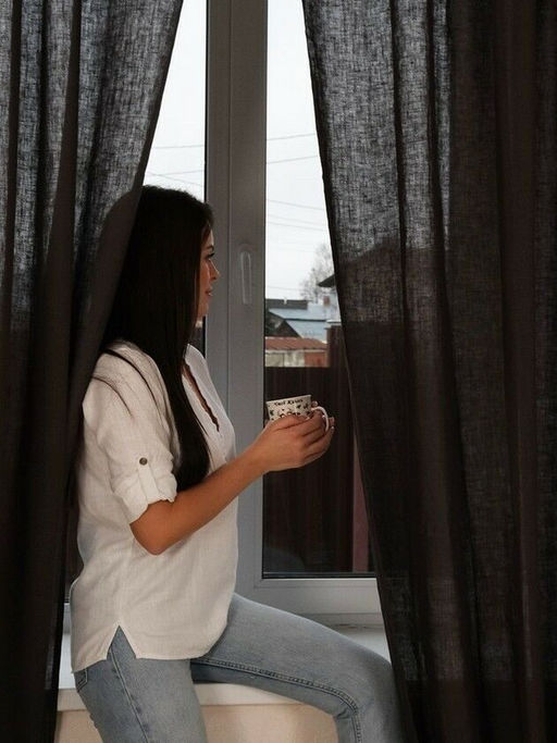 Штора гладкокраш. Белладонна тесьма п/лен 145*270 см. - Лен поволжья фото 2