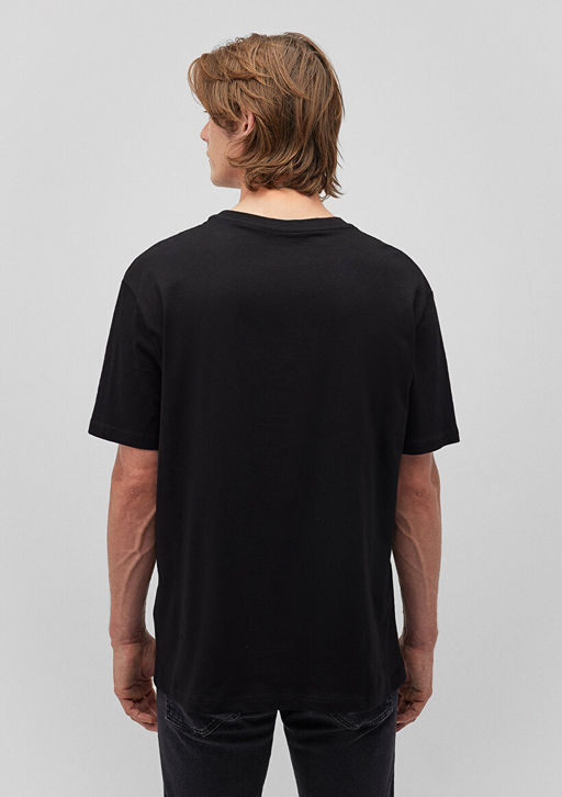 Muhur Logo Bask?l? Siyah Tisort - Mavi фото 3