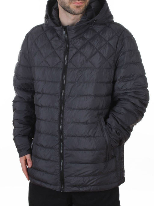D82044 DK. GRAY Куртка мужская демисезонная (100 гр. холлофайбер)