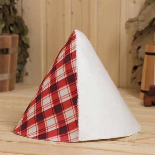 Шапка для бани Красная клетка принт - Добропаровъ фото 2