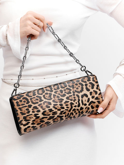 LACCOMA клатч Y2216-2-леопард матовый натуральная кожа полиэстер фото 9