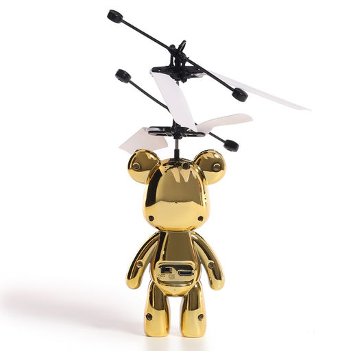 Супербол Мишка Флай, летает, работает от аккумулятора, цвет золотой - Автоград фото 4