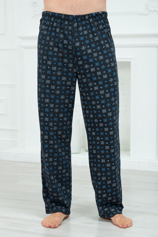 Брюки домашние мужские из кулирки темно-серый макси