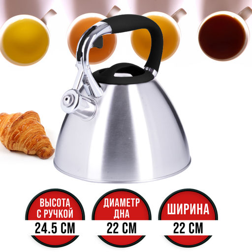 28972 Чайник 3 л нерж/сталь со свистком MB (х12) - Mayer&boch фото 7