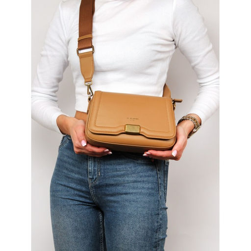 Сумка женская искусственная кожа DJ-CM 6961A-L.BROWN, 1отд, плечевой ремень, карамель SALE 262220 - Adelia фото 5