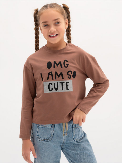 Лонгслив детский ОМГ серый - София фото 2