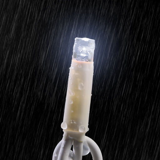 Гирлянда «Бахрома» 3×0.6 м, IP65, УМС, белая нить каучук, 108 LED, свечение белое, 220 В