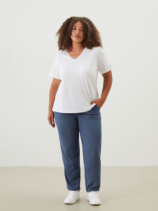 Beli Lastikli Keten Kar???ml? Kad?n Pantolon