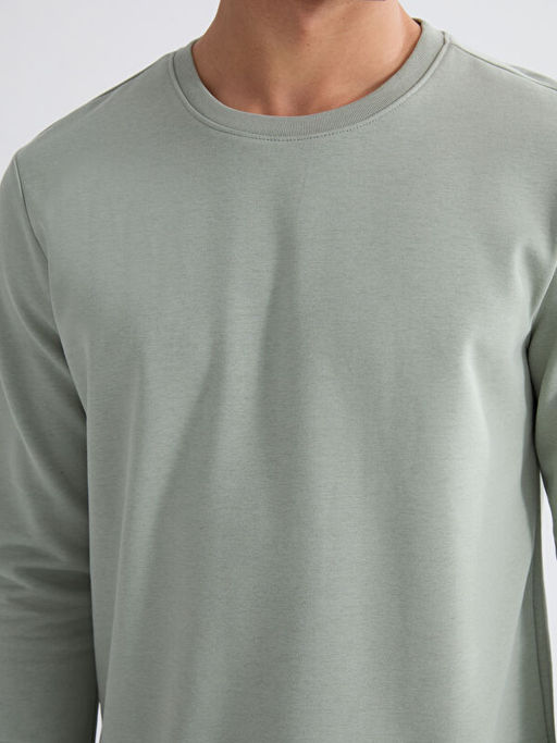 Bisiklet Yaka Erkek Kal?n Sweatshirt